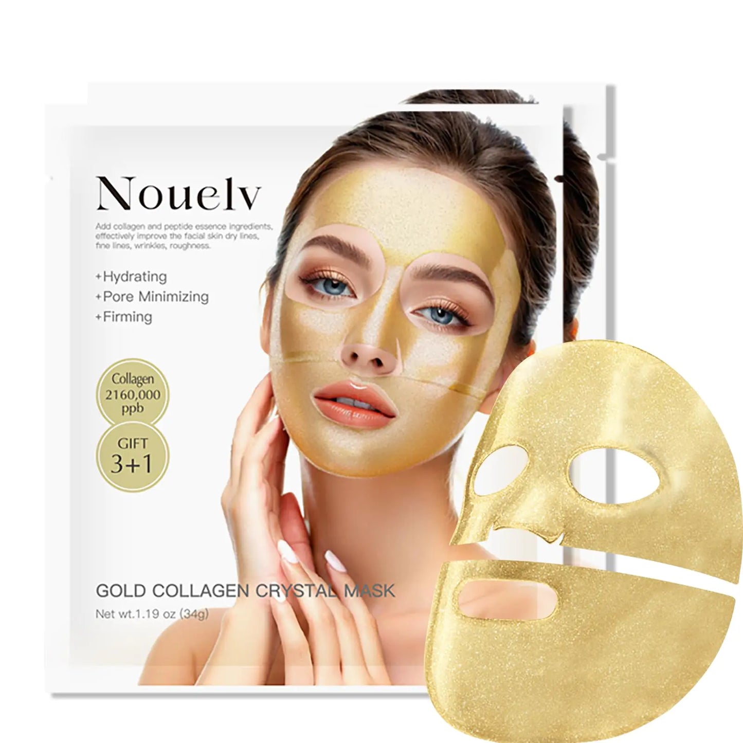 OAKSII 24K Gold Bio Collagen Face Mask Hydrating Bio Collagen Mask Overnight Collagen Mask Hydrating Collagen Real Deep Mask Skin (34g x2ea) - Green Life & Fitness