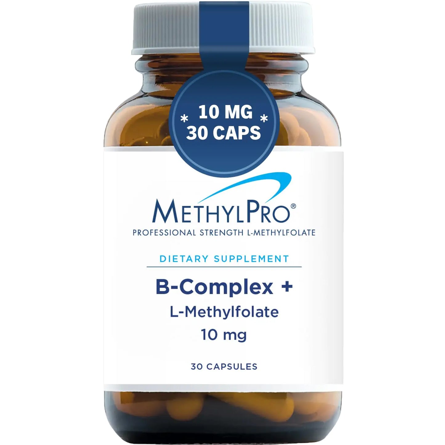 MethylPro B Complex + 10mg L-Methylfolate - Professional Strength Vitamin B Complex + Folate Supplement for Energy Mood + Immune Support - Vitamin B12 Vitamin B6 Vitamin C + More - (30 Capsules) - Green Life & Fitness